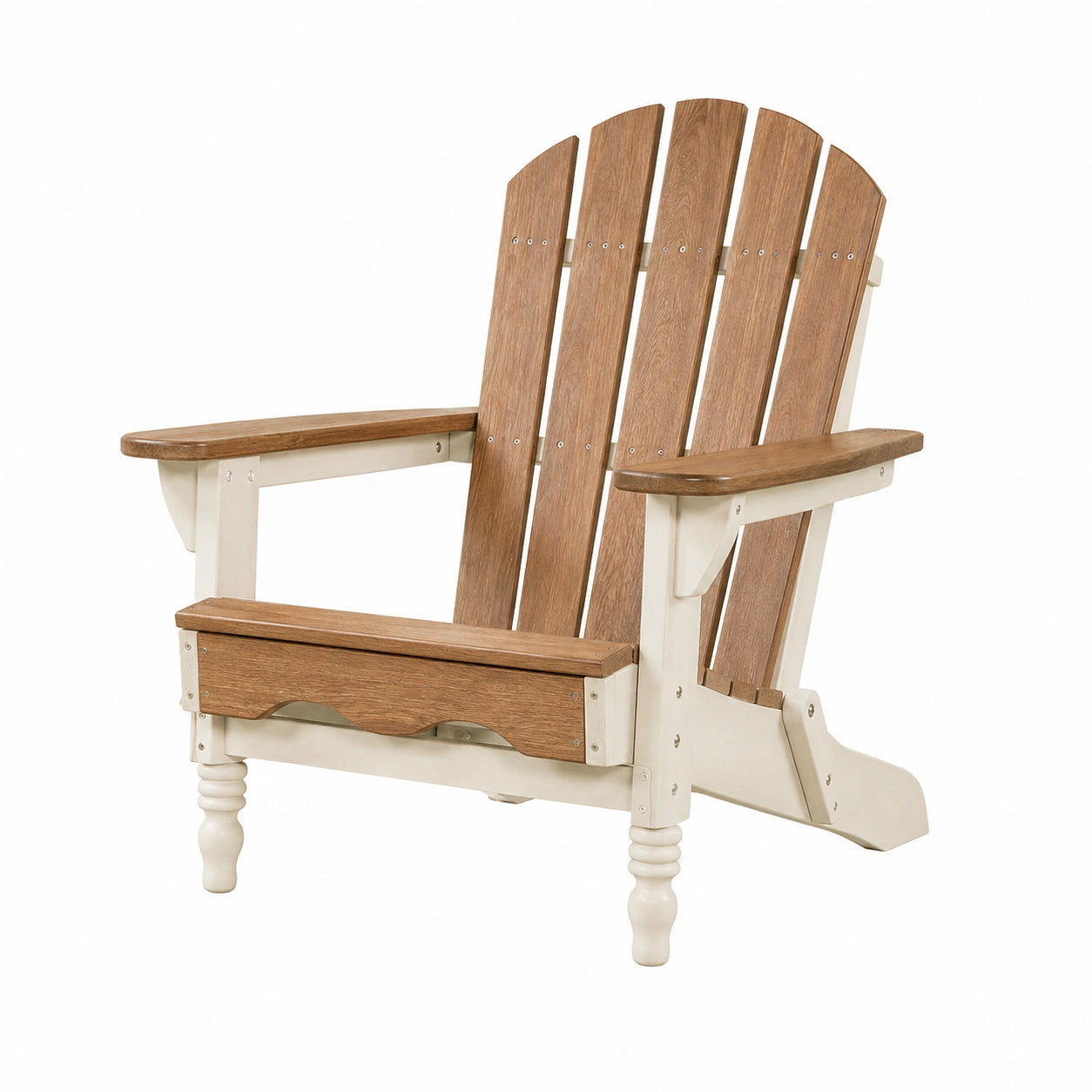 Adirondackstuhl 86 x 78 x 105 cm aus Holz Braun Creme für Garten im Landhausstil