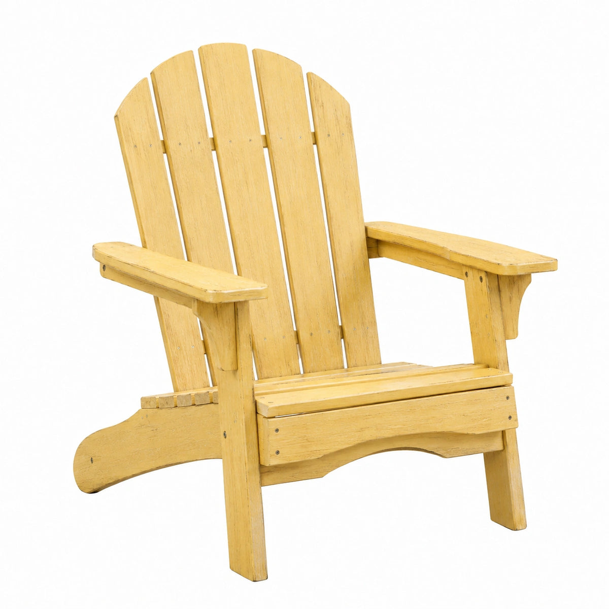 Adirondackstuhl 80 x 90 x 100 cm aus Holz in Naturgelb für Garten und Terrasse