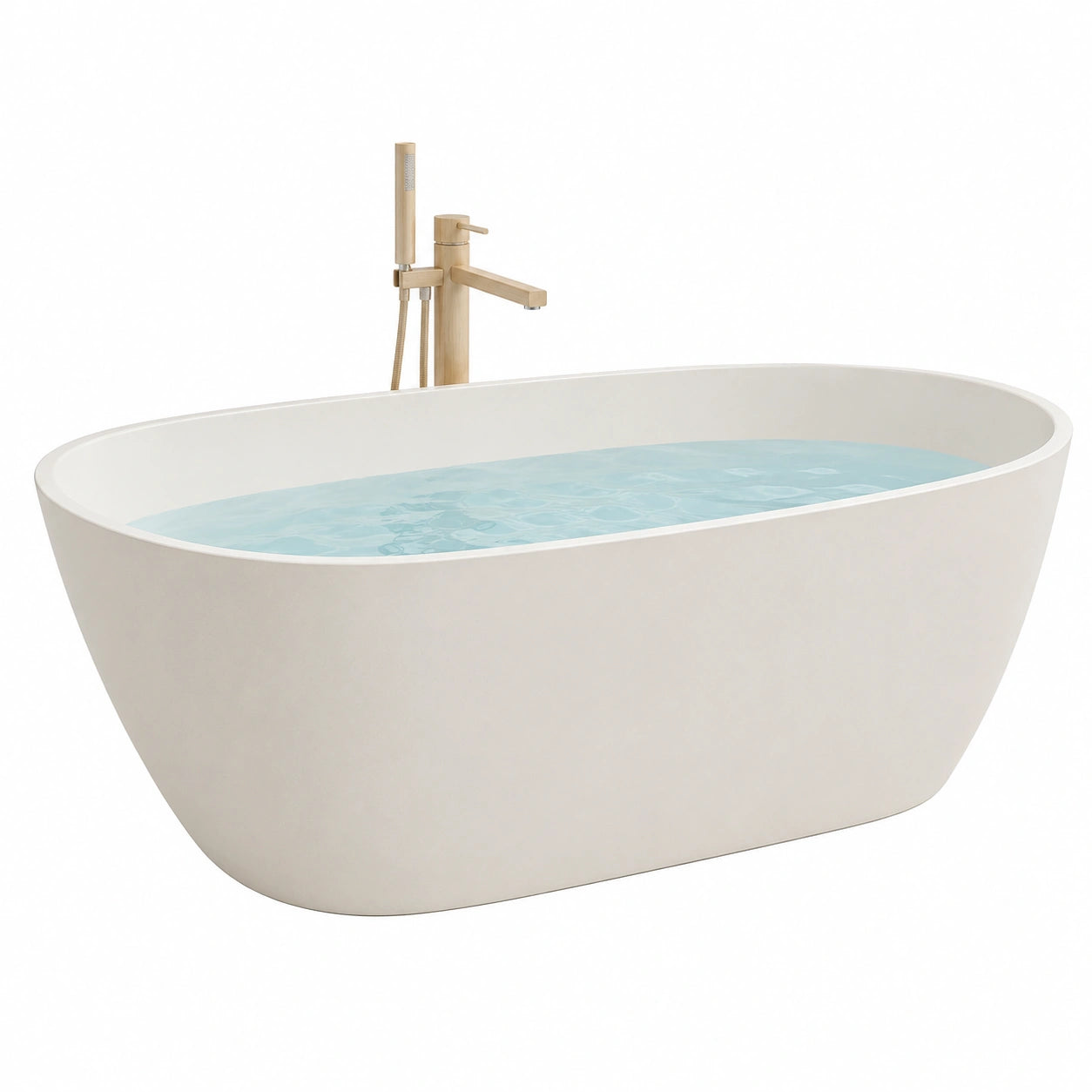 Freistehende Badewanne 170 x 80 x 58 cm aus Acryl in Weiß - ovales Design
