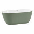 Freistehende Badewanne 170 x 80 cm aus Acryl Grün Weiß oval moderne Form
