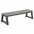 Gartenbank 180 x 40 x 45 cm Metall Silber Schwarz mit Latten Sitzfläche