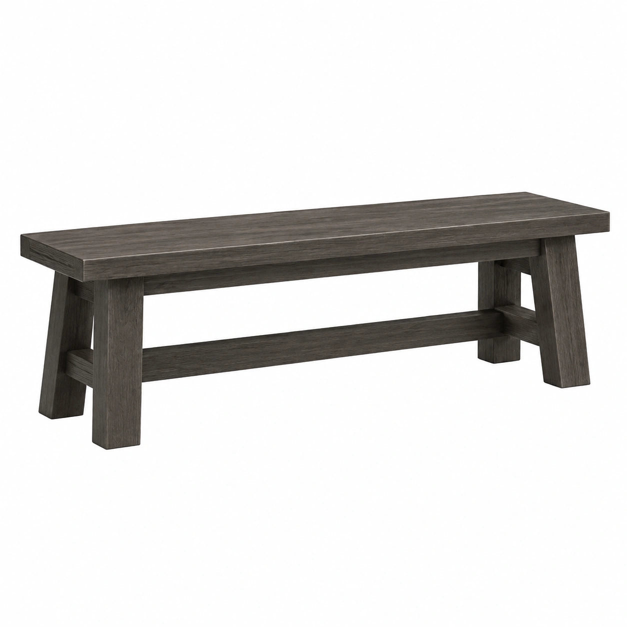Sitzbank 152 x 38 x 46 cm aus Holz in Dunkelgrau - rechteckige Esszimmerbank im Landhausstil