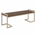 Gartenbank 150 x 40 x 45 cm Edelstahl Kunststoffholz Braun modern