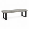 Sitzbank 180 x 40 x 45 cm in Grau mit Metallgestell im Industriestil