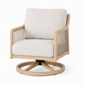 Drehsessel 75 x 78 x 90 cm aus Holz in Naturbeige mit Textilpolsterung