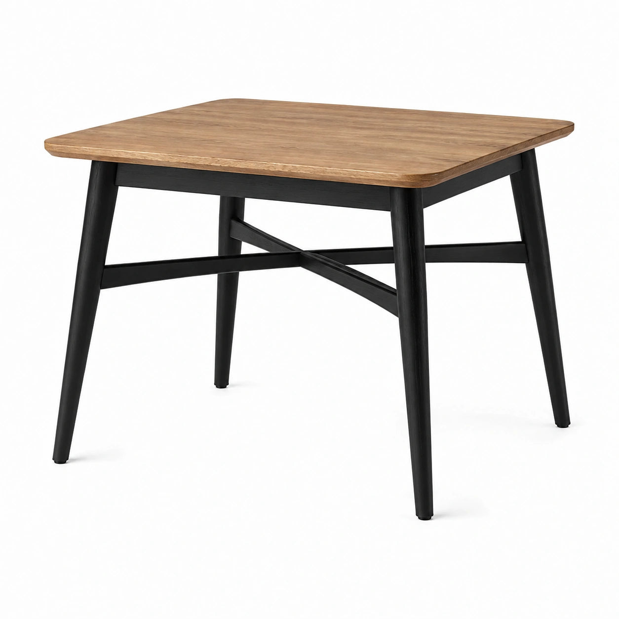 Esstisch 120 x 80 x 75 cm Holz Braun Schwarz mit rechteckiger Tischplatte