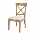 Esszimmerstuhl 50 x 55 x 97 cm Holz Natur Beige gepolstert Landhausstil