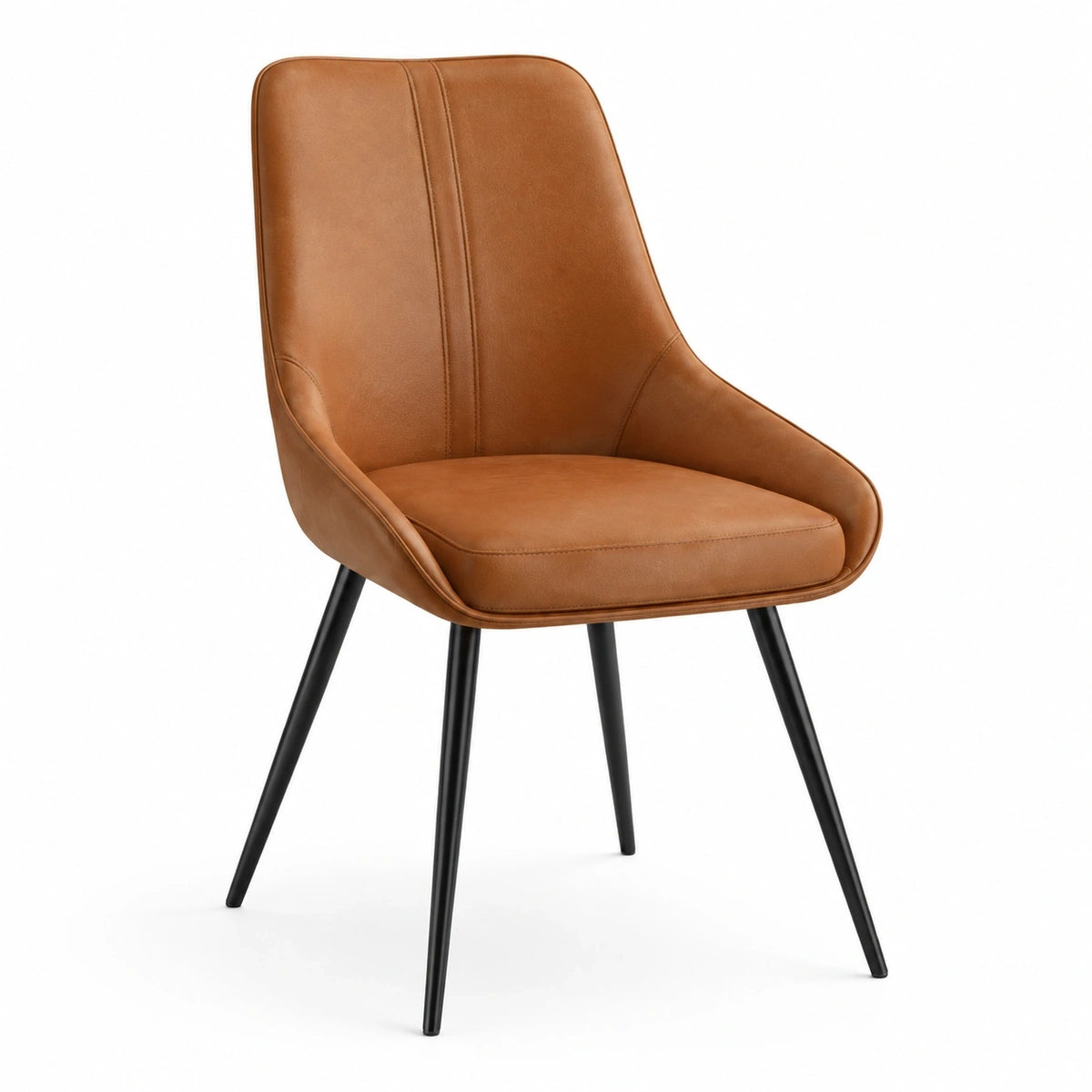 Esszimmerstuhl 60 x 62 x 86 cm Kunstleder Cognac mit Armlehnen