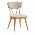 Esszimmerstuhl 54 x 58 x 82 cm Holzgestell Beige Polsterung Mid-Century-Stil